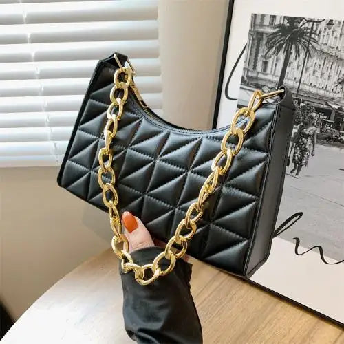 Plaid PU Leather Underarm Shoulder Bag for Women Tote Bag Bolso Mujer