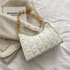 Plaid Pu Leather Armpit Handbag Female Pouch Hobo Bag