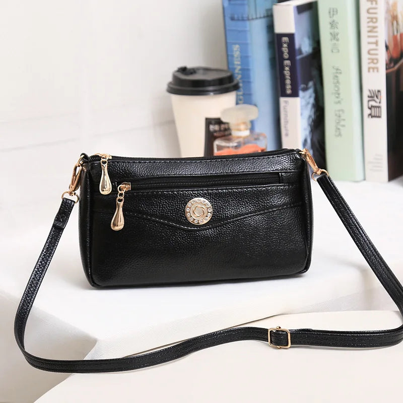 Women's Small Messenger Bag PU Leather Shoulder Crossbody Clutch