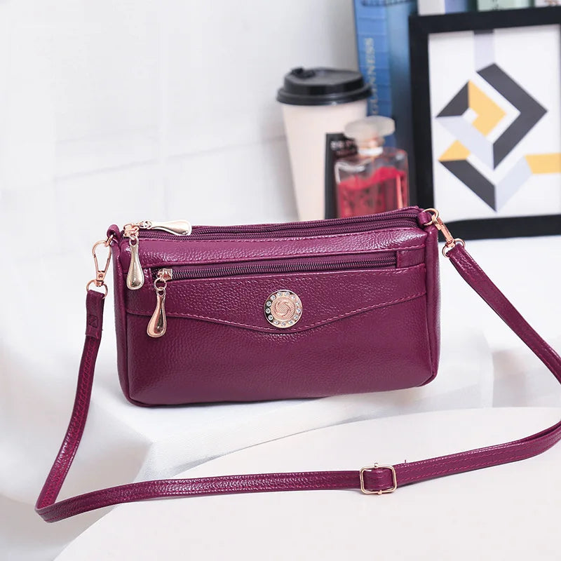 Women's Small Messenger Bag PU Leather Shoulder Crossbody Clutch