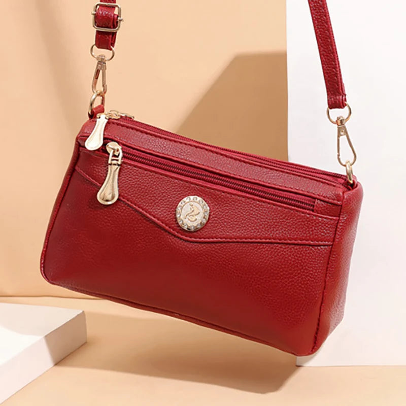 Women's Small Messenger Bags PU Leather Shoulder Crossbody Clutch