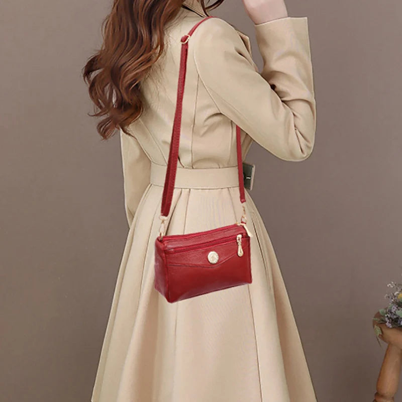 Women's Small Messenger Bags PU Leather Shoulder Crossbody Clutch