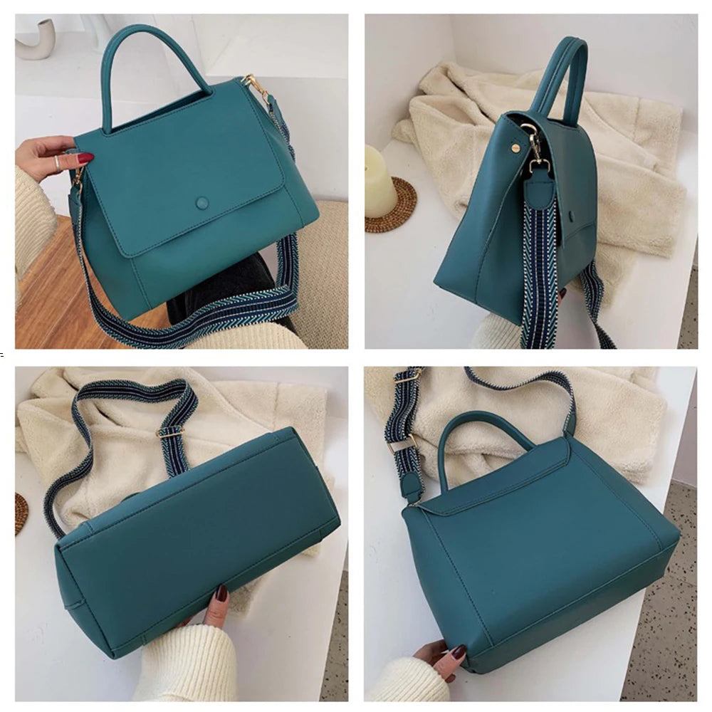 Vintage PU Leather Handbag Crossbody Shoulder Bag Chain Shopper