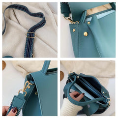 Vintage PU Leather Handbag Crossbody Shoulder Bag Chain Shopper