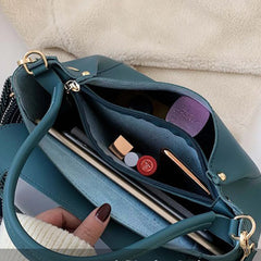Vintage PU Leather Handbag Crossbody Shoulder Bag Chain Shopper