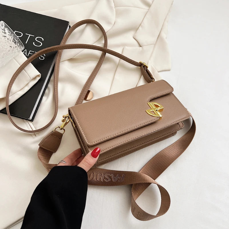 Women's Pu Leather Crossbody Bag Winter Flap Messenger Handbag