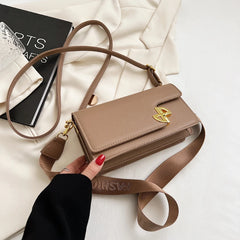 Women's Pu Leather Crossbody Bag Winter Flap Messenger Handbag