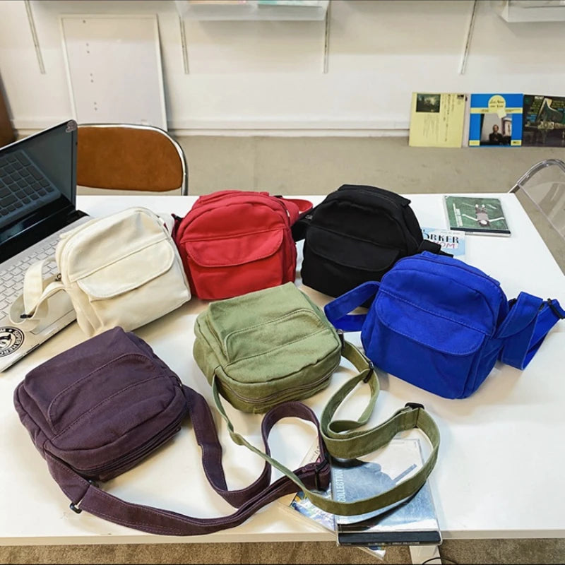 Small Canvas Crossbody Bags for Women Mini Shoulder Phone Purse Girl Student