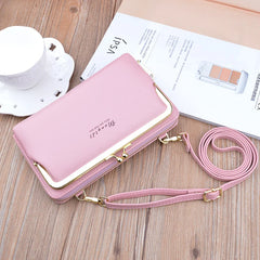 Mini PU Leather Crossbody Bag Pink Zipper Flap Women Shoulder Messenger