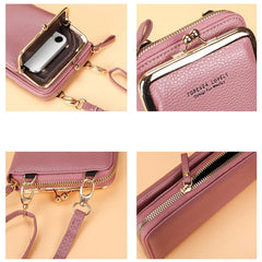 Small PU Leather Crossbody Bag for Women Yellow Mini Shoulder Messenger