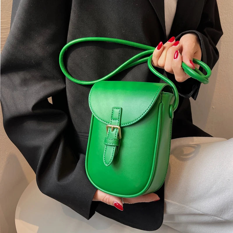 Small Crossbody Bags Women Mini PU Leather Shoulder Messenger Bag Yellow Bolsas