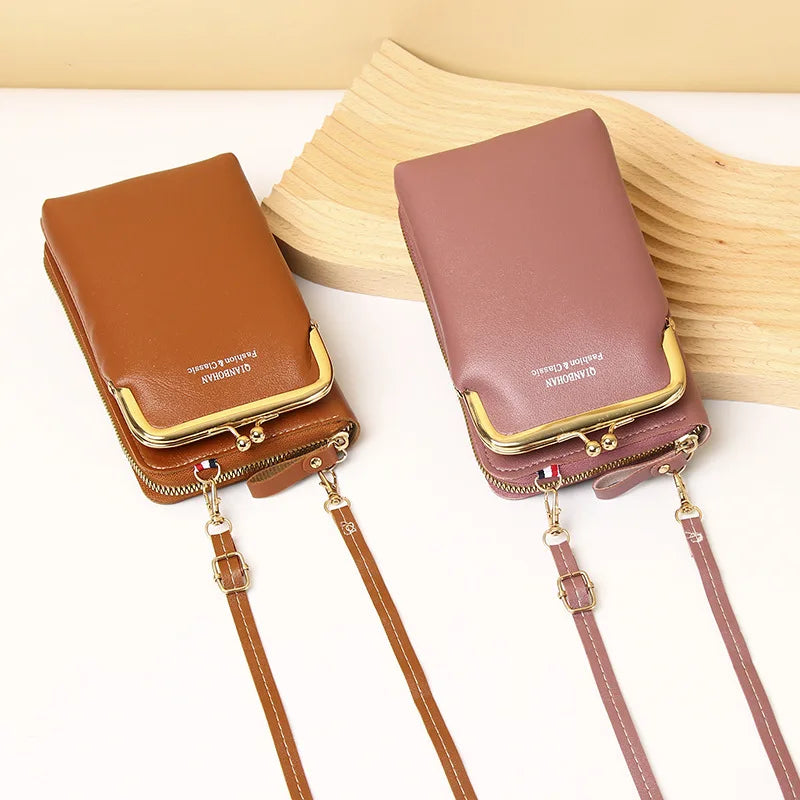 Mini PU Leather Crossbody Bag for Women Yellow Shoulder Messenger Bag