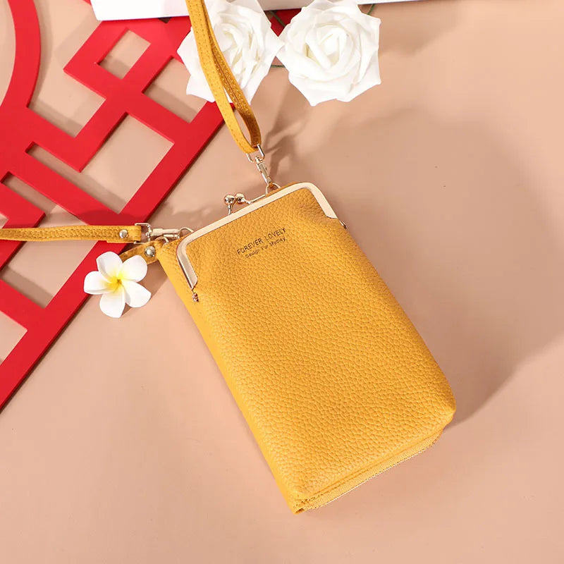 Women's Small Crossbody Bag Mini PU Leather Shoulder Messenger Yellow