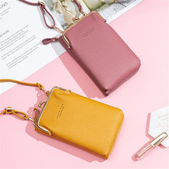 Yellow PU Leather Crossbody Bag Women Shoulder Messenger Phone Bolsa