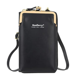 Mini PU Leather Crossbody Bag Women Yellow Phone Purse Zipper Flap