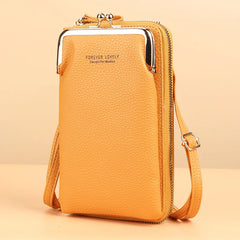 Women Mini PU Leather Crossbody Bag Yellow