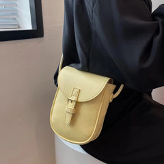 Small Crossbody Bags Women Mini PU Leather Shoulder Messenger Bag Yellow Bolsas