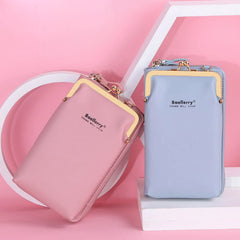 Mini PU Leather Crossbody Bag Women Yellow Phone Purse Zipper Flap