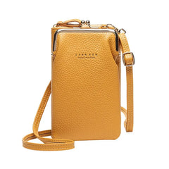 Mini PU Leather Crossbody Bag Yellow Women Shoulder Messenger Bolsas