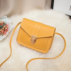 Small Crossbody Bag for Women PU Leather Messenger Bag Yellow Bolsas