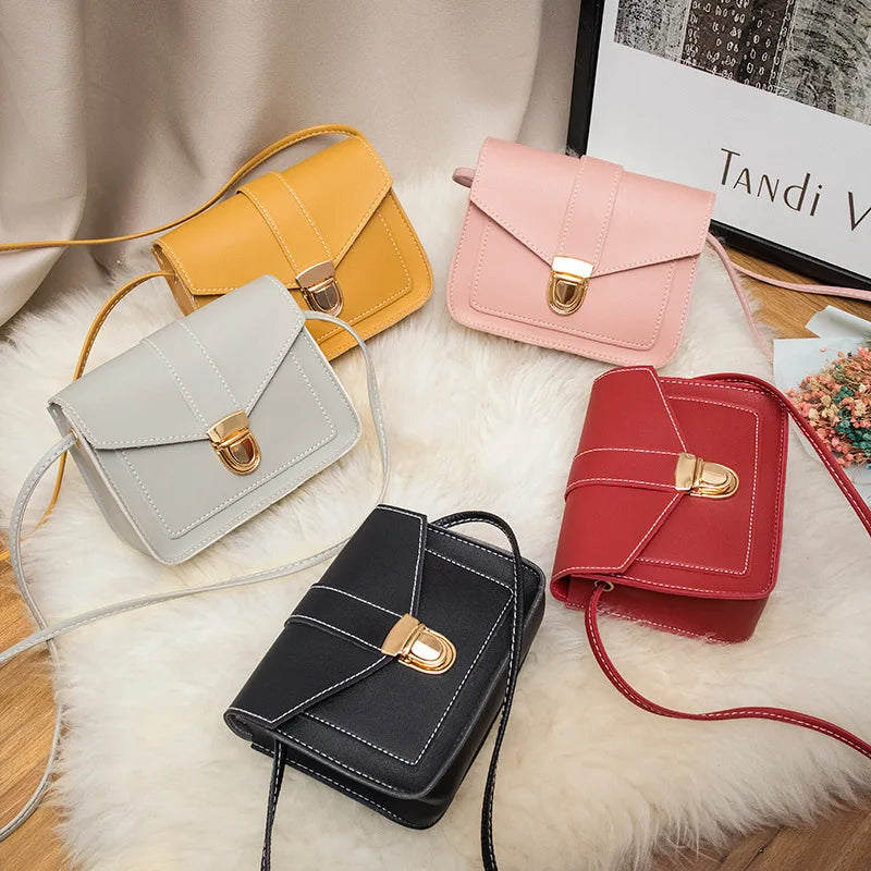 Small Crossbody Bag for Women PU Leather Messenger Bag Yellow Bolsas