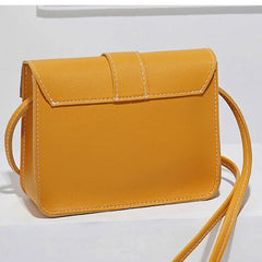 Women's Mini PU Leather Crossbody Bag Yellow Messenger Shoulder Purse