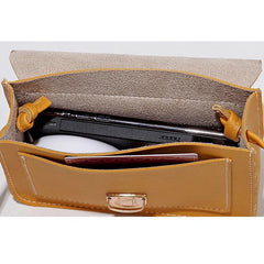 Women's Mini PU Leather Crossbody Bag Yellow Messenger Shoulder Purse