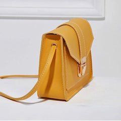 Women's Mini PU Leather Crossbody Bag Yellow Messenger Shoulder Purse