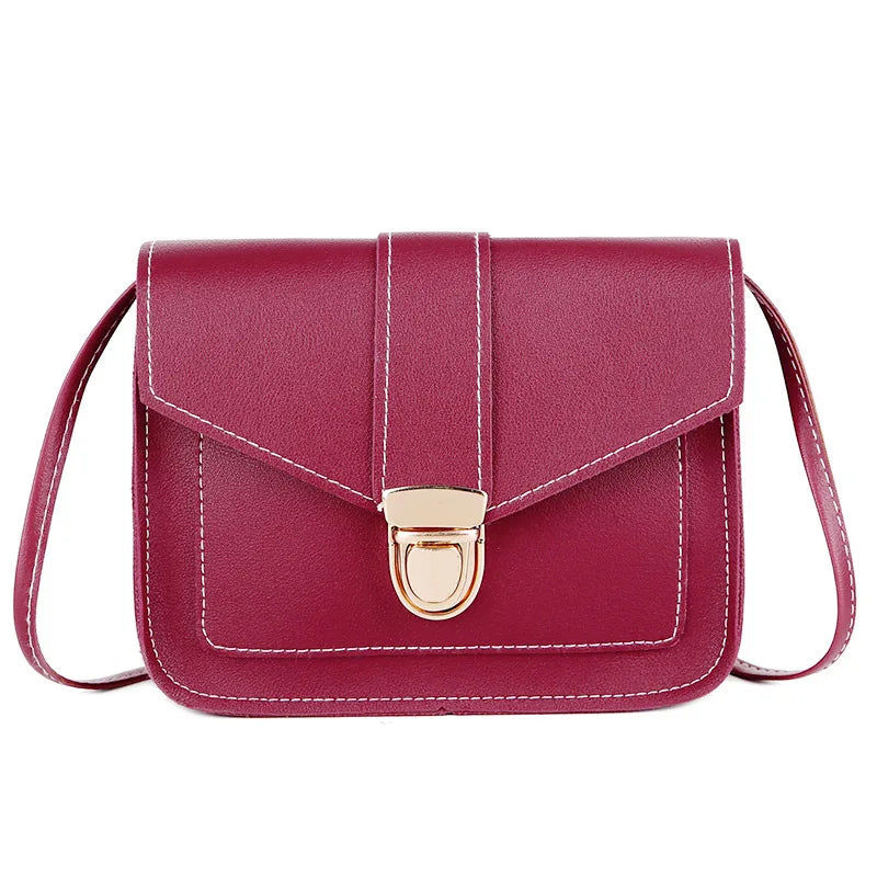 Yellow Mini PU Leather Crossbody Bag for Women