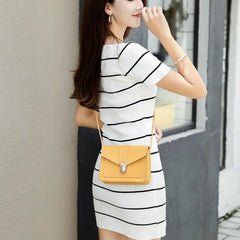 Small Crossbody Bag Mini PU Leather Shoulder Messenger Yellow Bolsas