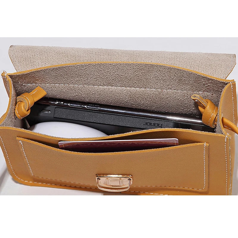 Women's Mini Crossbody Bag PU Leather Yellow