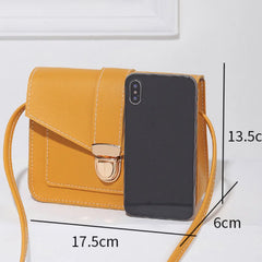 Yellow Mini PU Leather Crossbody Bag for Women
