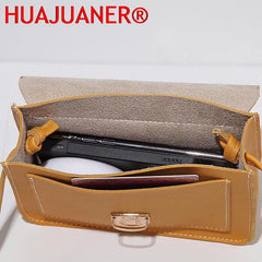 Women's Mini Yellow Crossbody Bag PU Leather Shoulder Messenger