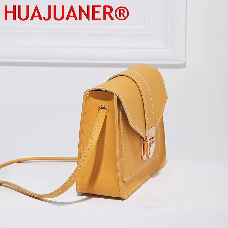 Women's Mini Yellow Crossbody Bag PU Leather Shoulder Messenger
