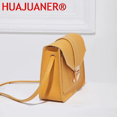Women's Mini Yellow Crossbody Bag PU Leather Shoulder Messenger