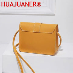 Women's Mini Yellow Crossbody Bag PU Leather Shoulder Messenger