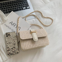 Women's Straw Crossbody Bag Summer Woven Shoulder Messenger Handbag