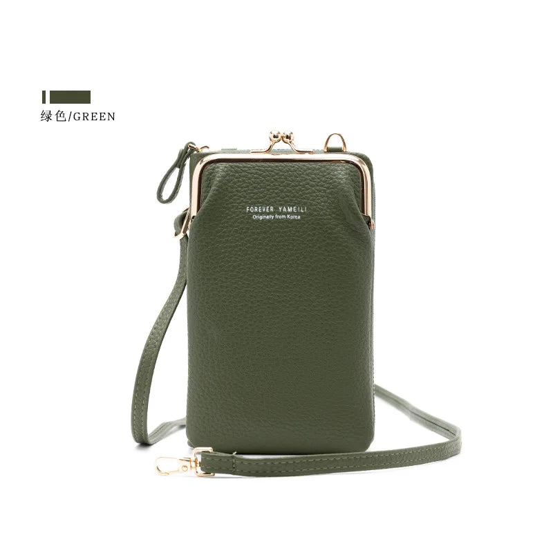 Small Crossbody Phone Bags Women Mini Matte Leather Shoulder Messenger Bag