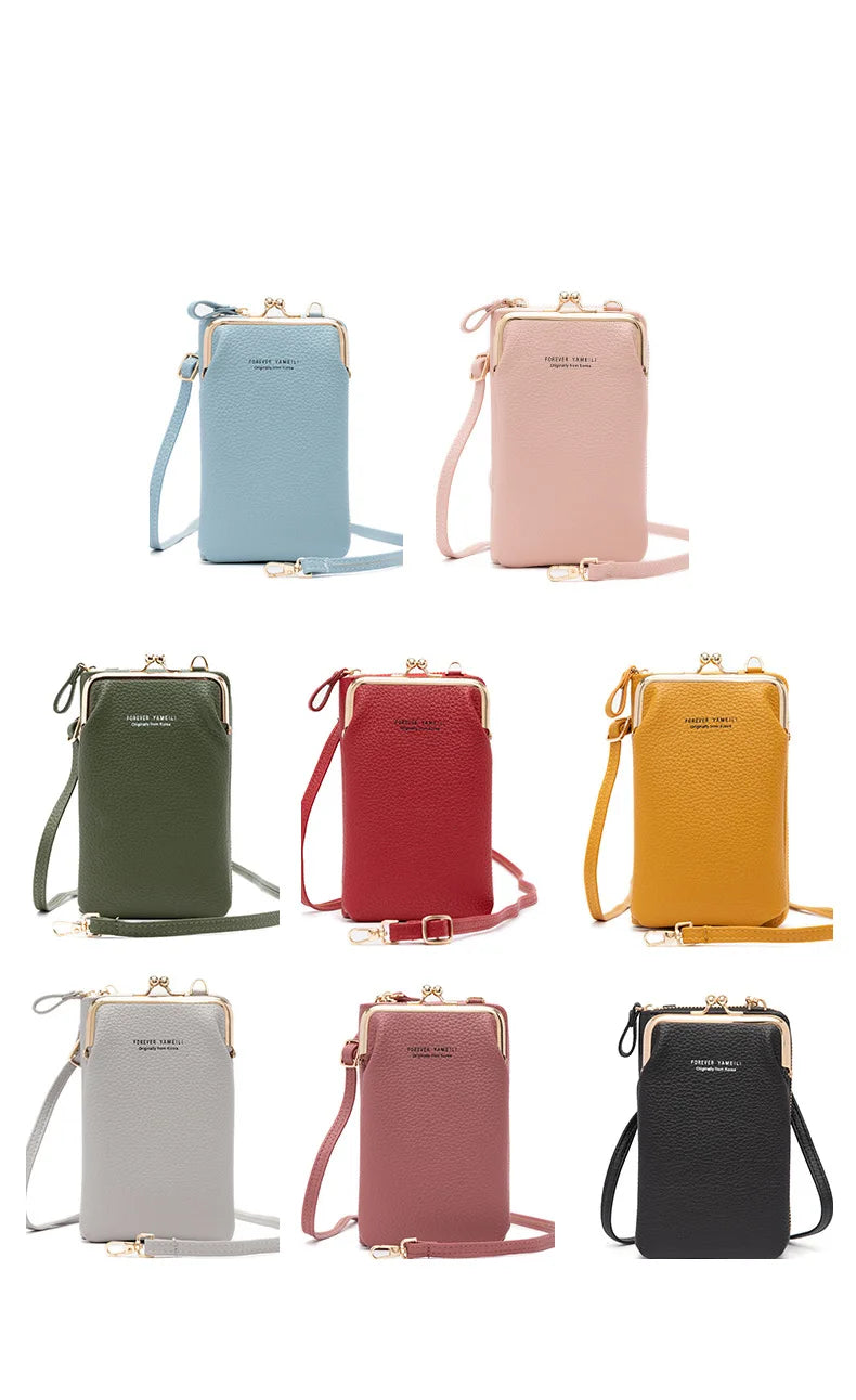 Small Crossbody Phone Bags Women Mini Matte Leather Shoulder Messenger Bag