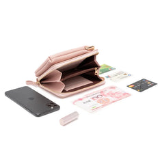 Small Crossbody Phone Bags Women Mini Matte Leather Shoulder Messenger Bag