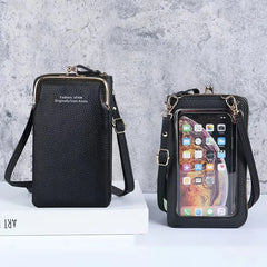 Small Crossbody Touch Screen Bag Women Matte Leather Shoulder Messenger Bag