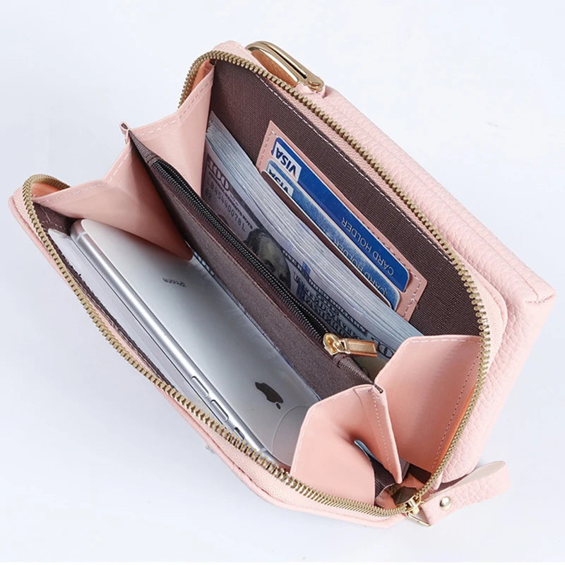 Small Crossbody Touch Screen Bag Women Matte Leather Shoulder Messenger Bag