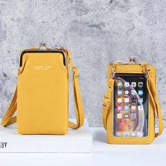 Small Crossbody Touch Screen Bag Women Matte Leather Shoulder Messenger Bag