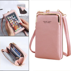 Small Crossbody Touch Screen Bag Women Matte Leather Shoulder Messenger Bag