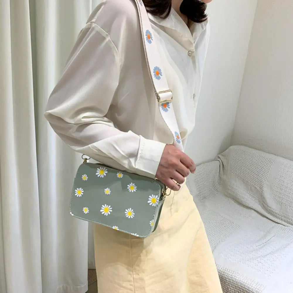 Small Daisy Female Bags Wide Nylon Shoulder Strap Messenger Bag
