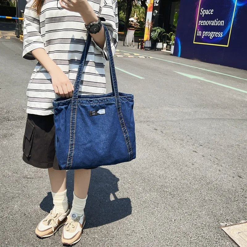 Denim Handbag Women Bag Ladies Big Purses Tote Shoulder Crossbody Messenger Bag