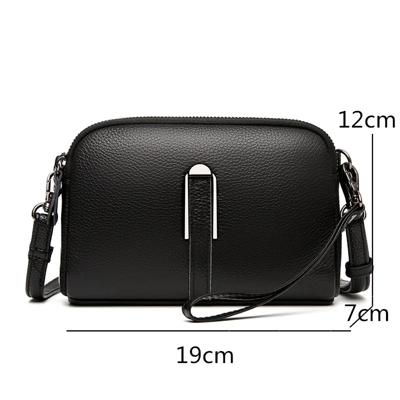 Small Female Messenger Bag Casual Cowhide Crossbody Bag Women Leather Shoulder B