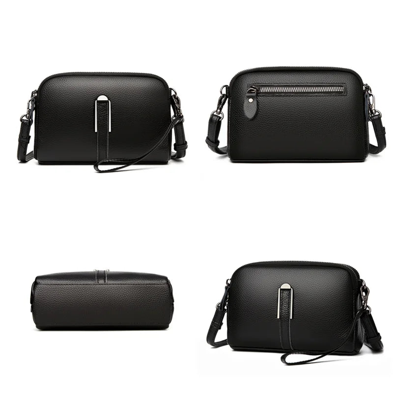 Small Female Messenger Bag Casual Cowhide Crossbody Bag Women Leather Shoulder B
