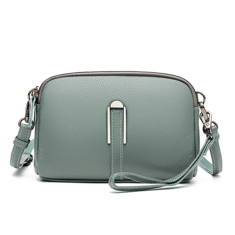 Small Female Messenger Bag Casual Cowhide Crossbody Bag Women Leather Shoulder B