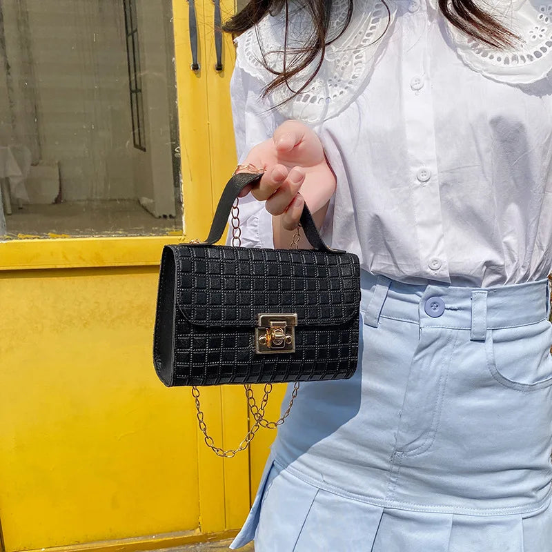 Simple Women Crossbody Clutch Bag PU Shoulder Handbag